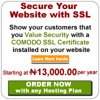 Comodo SSL Certificate available on Web Hosting Plans