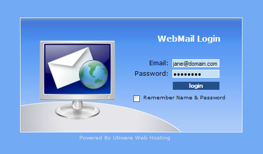 WebMail login screen