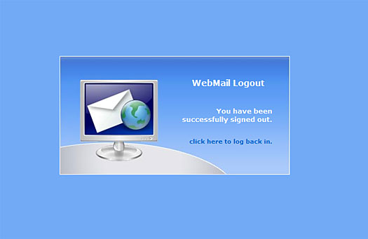 WebMail signout screen